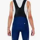 Back view of the Enjoy Octane men's bib short in navy with reflective detail made by Enjoy.cc