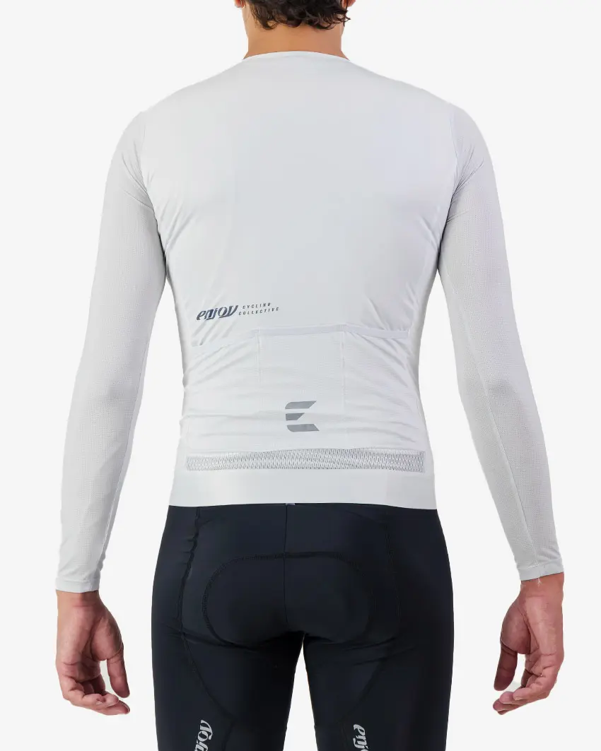 Back view of the ProXision men's long sleeve cycling jersey in an Arctic colour way by Enjoy.cc