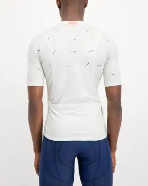 Mens Bad Student white coloured Supremium Cycle Top. Designed and manufactured by Enjoy cycling apparel.