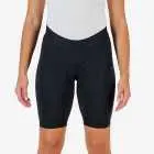 Front view of the Enjoy Dual women's cycle short in black with reflective detailing made by Enjoy.cc.