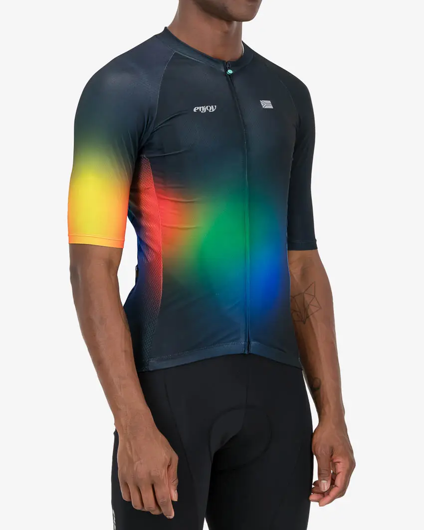 Side of the mens cycling jersey in the black State Capture Supremium design made by enjoy.cc