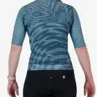 Back view of the ProXision Women's cycle jersey in aqua colour Warp design made by enjoy.cc
