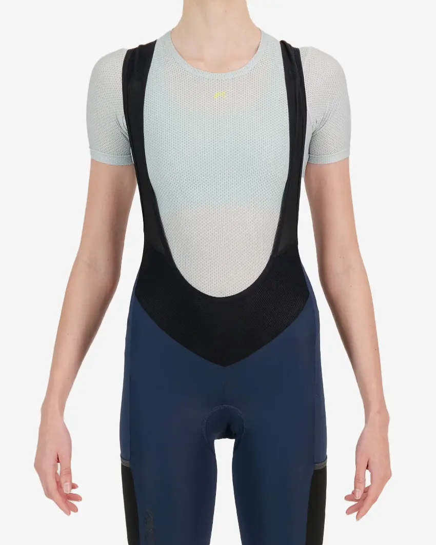 Front view of the mens sleeved baselayer in the ice blue emotif design made by Enjoy.cc