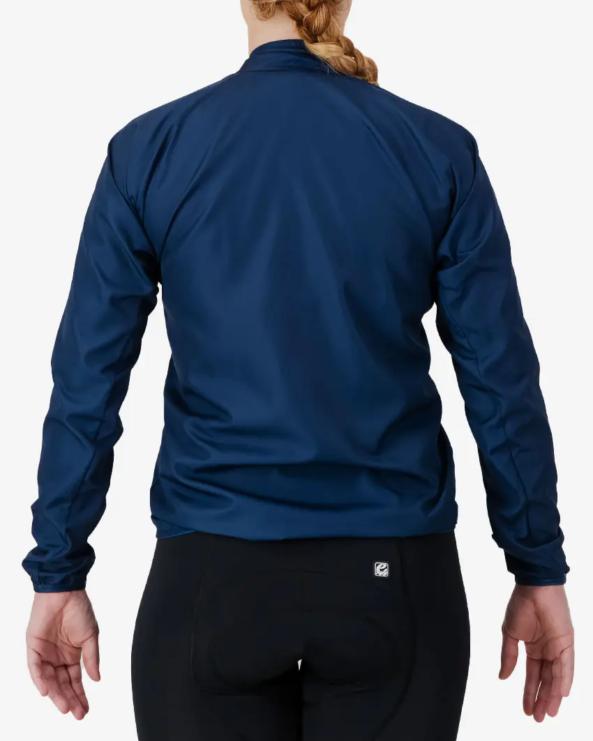 Back view of the Enjoy Atom womens cycle jacket in the Tygerberg MTB club design made by Enjoy.cc