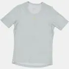 Flat lay view of the mens sleeved baselayer in the ice blue emotif design made by Enjoy.cc