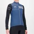 Three quarter of the ladies winter cycling gilet in the navy Semester design made by Enjoy.cc