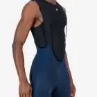Side view of the men's sleeveless base layer in the black emotif design made by Enjoy.cc