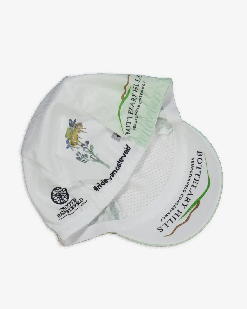 Underside view of the Enjoy DriFit casquette in the Bottelary Hills Conservancy design available at enjoy.cc