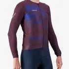 Side view of the ProXision men's long sleeve cycling jersey in a purple colour way by Enjoy.cc