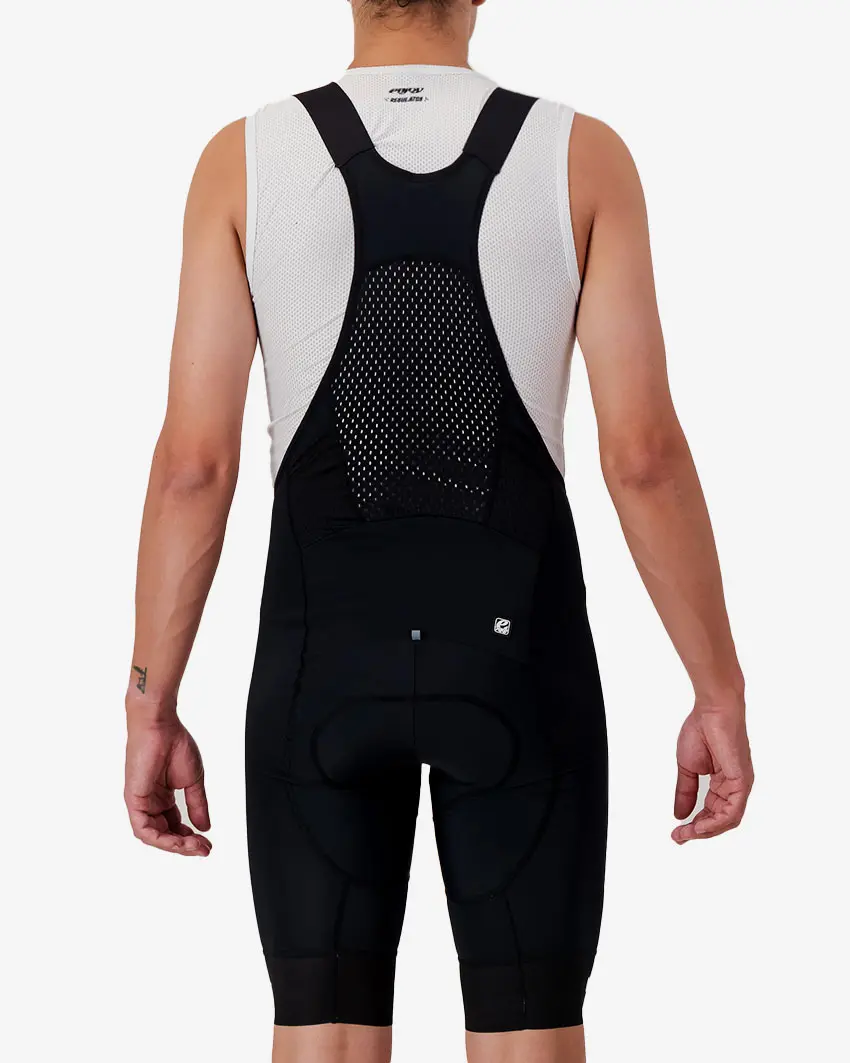 Back view of the Enjoy ProXision mens bib short in the Tygerberg MTB club design made by Enjoy.cc