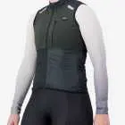 Side view of the Thermal womens cycling gilet in Forest green design by Enjoy.cc