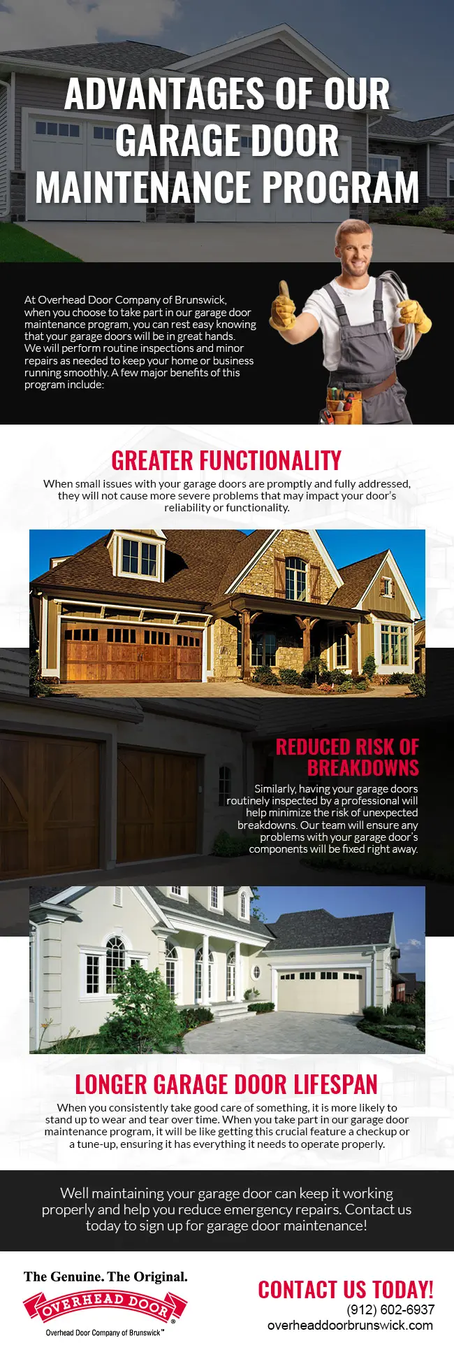 Our garage door maintenance program offers several benefits.