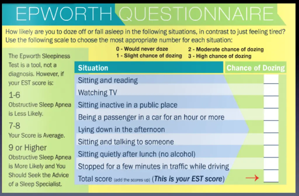 Sleep questionaire