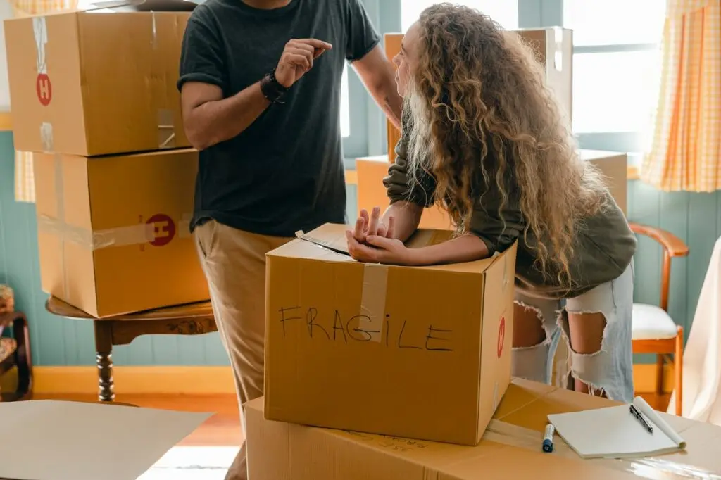 people packing