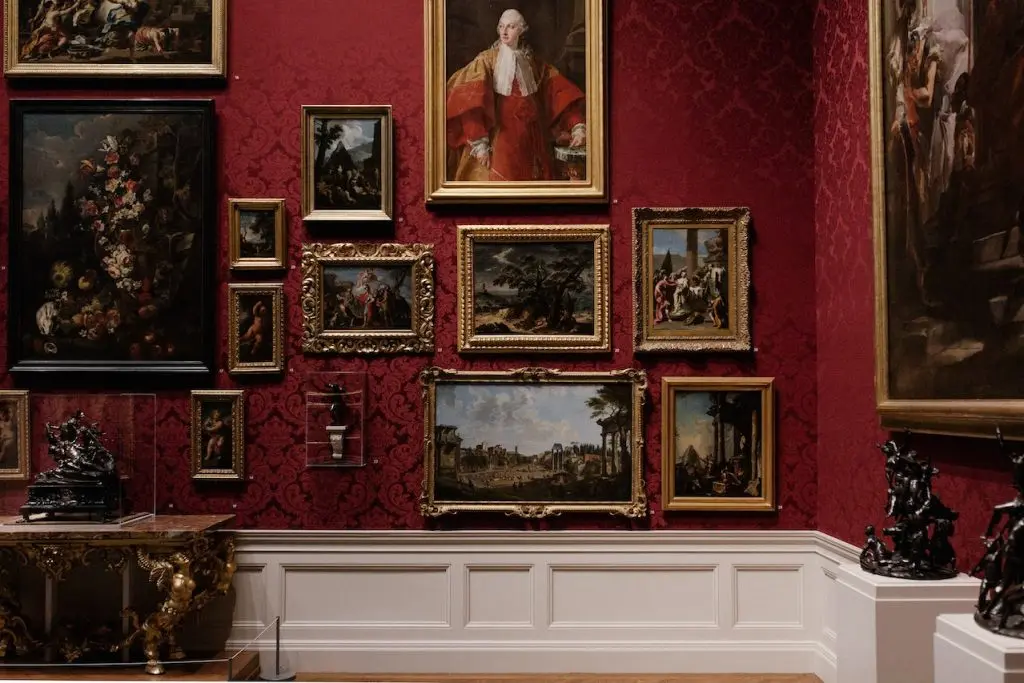 framed artworks on the wall
