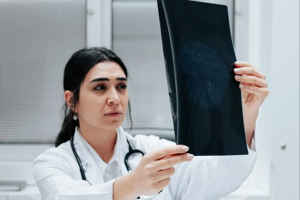 doctor looking at xray