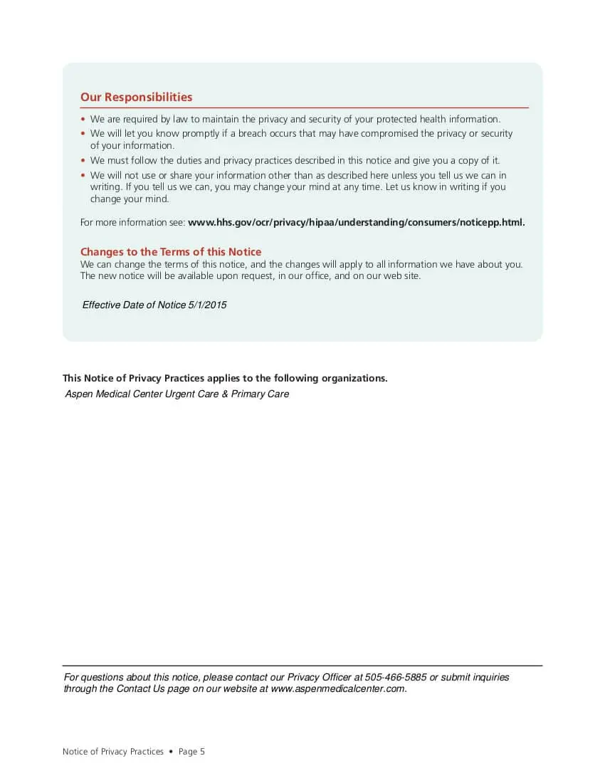 Notice of Privacy Practices Web5