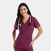 Women'S Double V-Neck Top | 5001 1 Momentum by maevn 5001 womensdoublev necktop wine win 01 maevn scrubs
