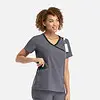 Women's Mock Wrap Top with Contrast Trim | 5004