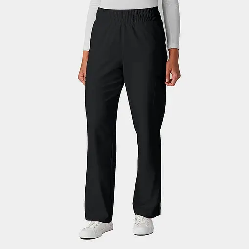 Cureology saylor pant c702 in black — women's scrub pant model photo