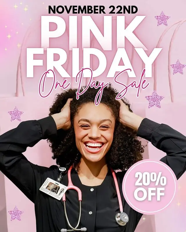 Pink friday shopping event at scrubs of evans
