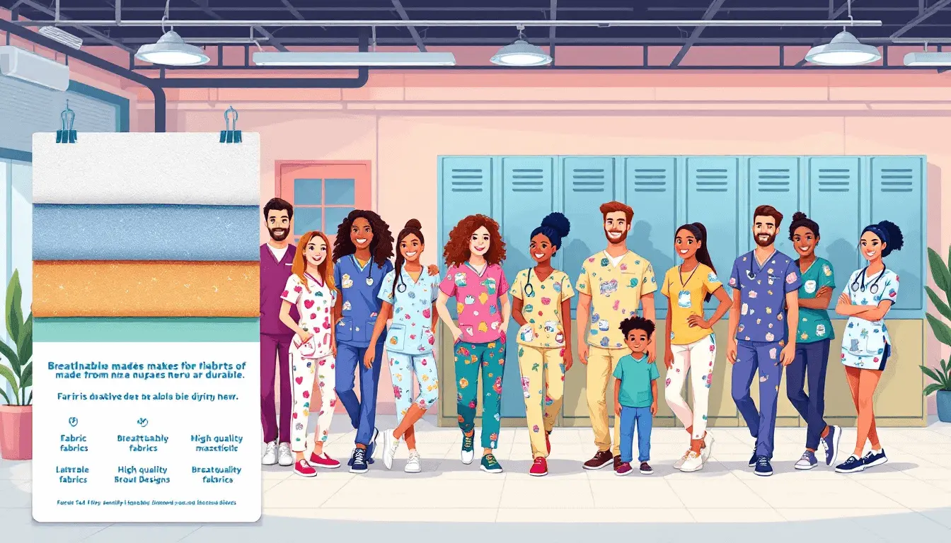 How To Find The Scrubs You Love: Expert Tips For Every Body Type 2 A variety of scrubs made from breathable and durable fabrics, showcasing stylish designs.