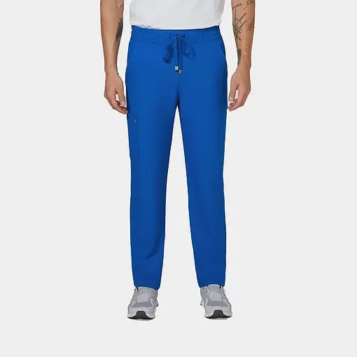 Cureology neuro cargo pant c601 in black — men's cargo scrub pant model photo