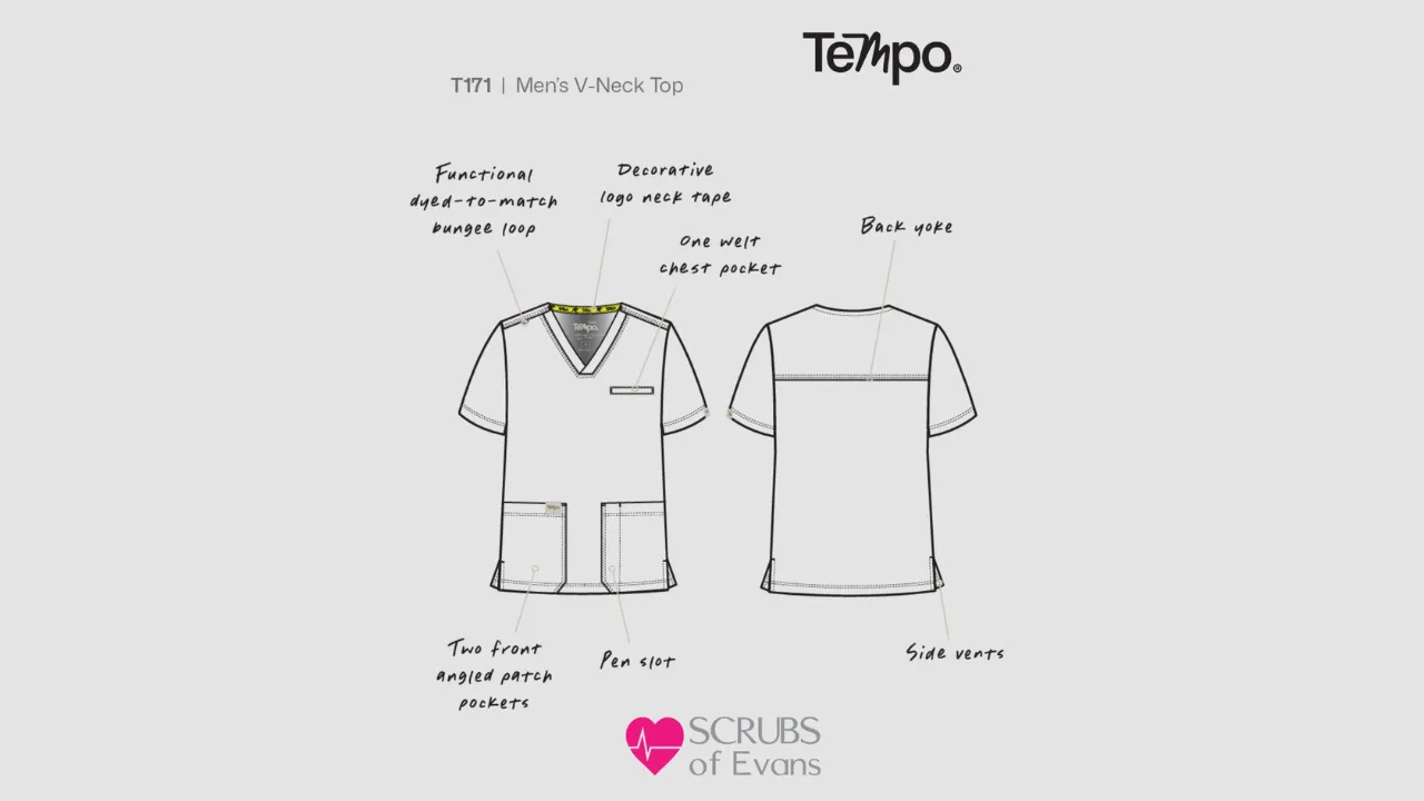 Tempo mens scrub shirts