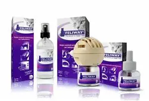 Full Feliway range including spray and diffuser, carried to support feline stress relief at Cross Creek Animal Medical Centre.