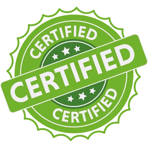 Certified badge symbolizing quality assurance for Division Painting Inc. construction and restoration services in Monterey County.
