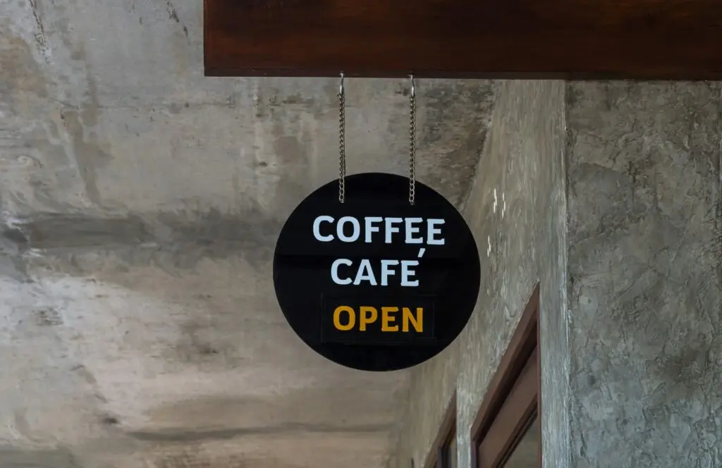 coffee shop sign