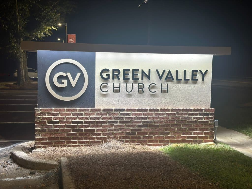 Green Valley Church Sign, Reliable Signs Birmingham, Al