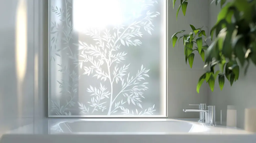 Frosted decorative window film installed by Platinum Mobile Force in Kearny NJ for privacy and style
