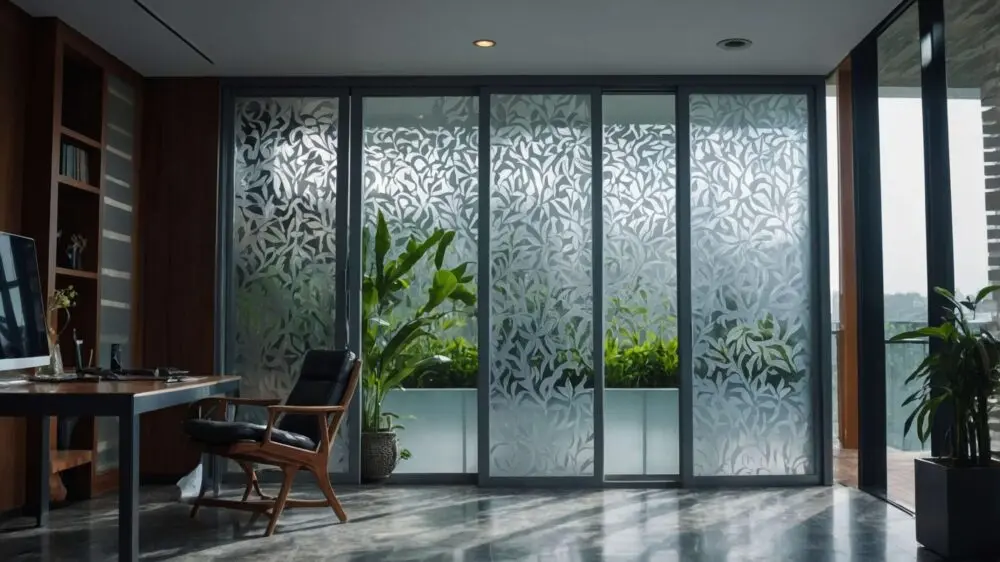Frosted decorative window tint by Platinum Mobile Force in Kearny New Jersey