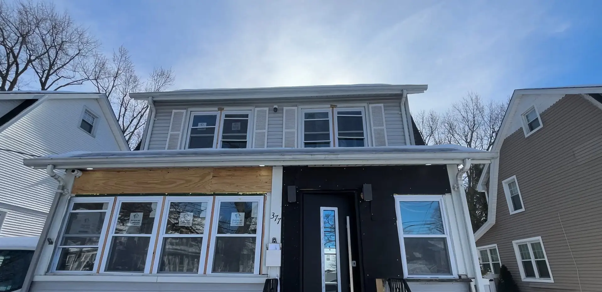 Privacy Window Film installed in a home in Teaneck, NJ to block garage glare