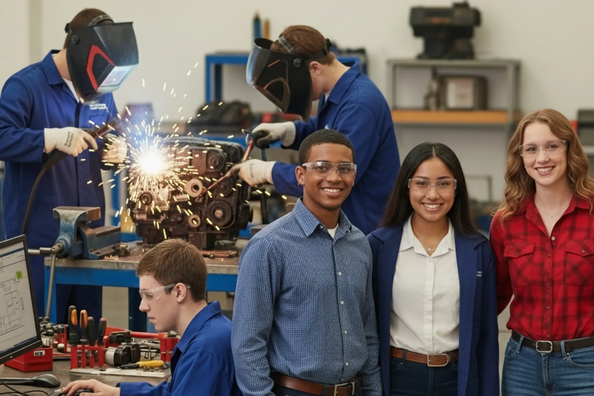 school students pursuing careers