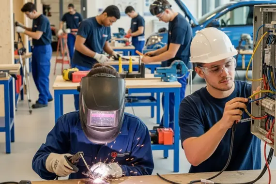 school students pursuing careers