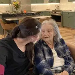 Caregiver and resident in Hill House Memory Care