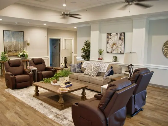 Living room inside a Home Plus residential senior care home in Wichita Kansas Comfort and Love Senior Care Homes-scaled.jpg