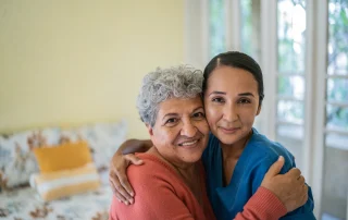 Assisted living caregiver with senior resident in Tucson, AZ