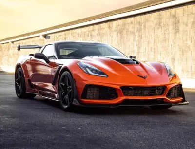ceramic coating on an orange car