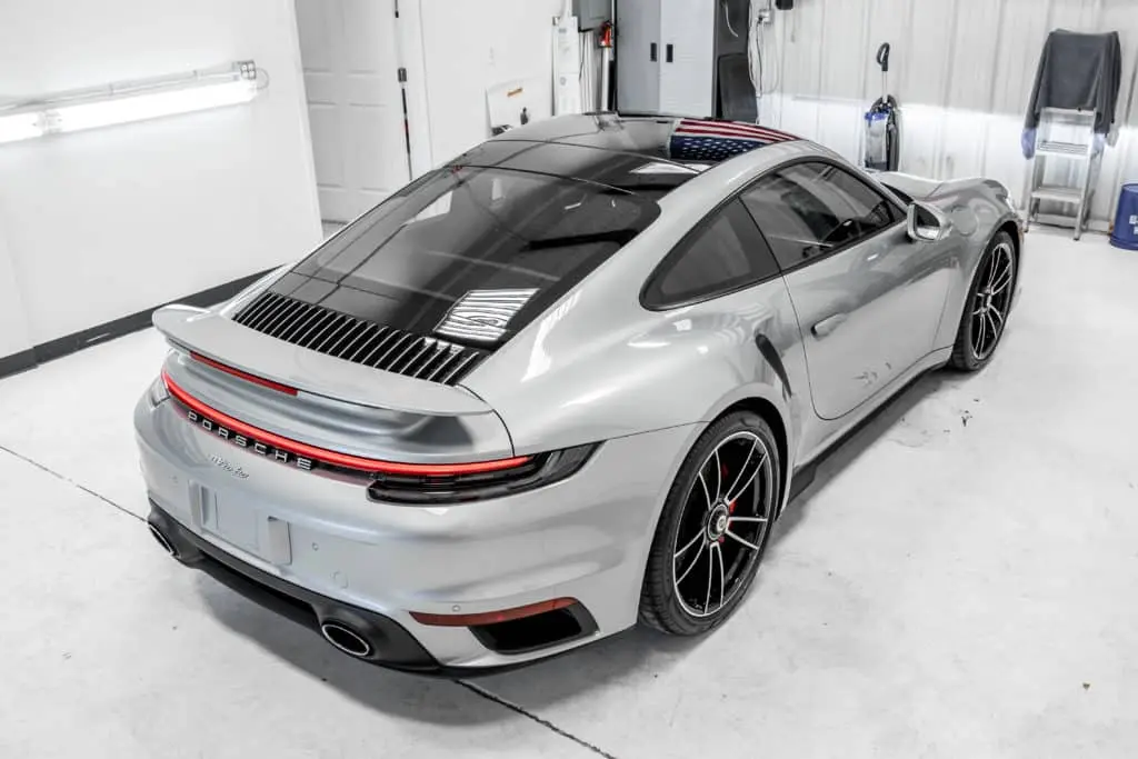 Hovering view of Porsche 911 Turbo