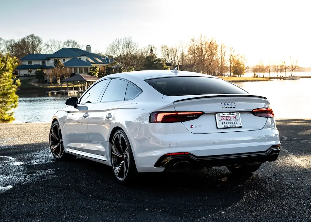 back of a white car that has ceramic coating protection