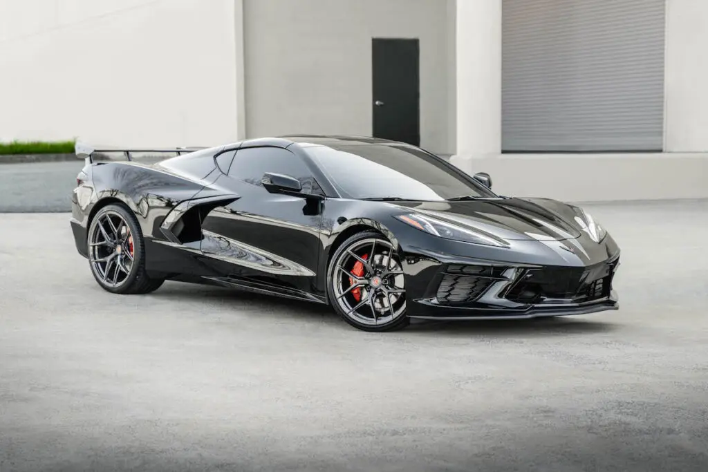 black sports car with ceramic coating