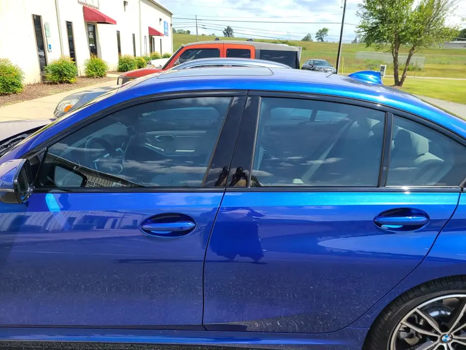 Blue BMW Sedan Window Tint