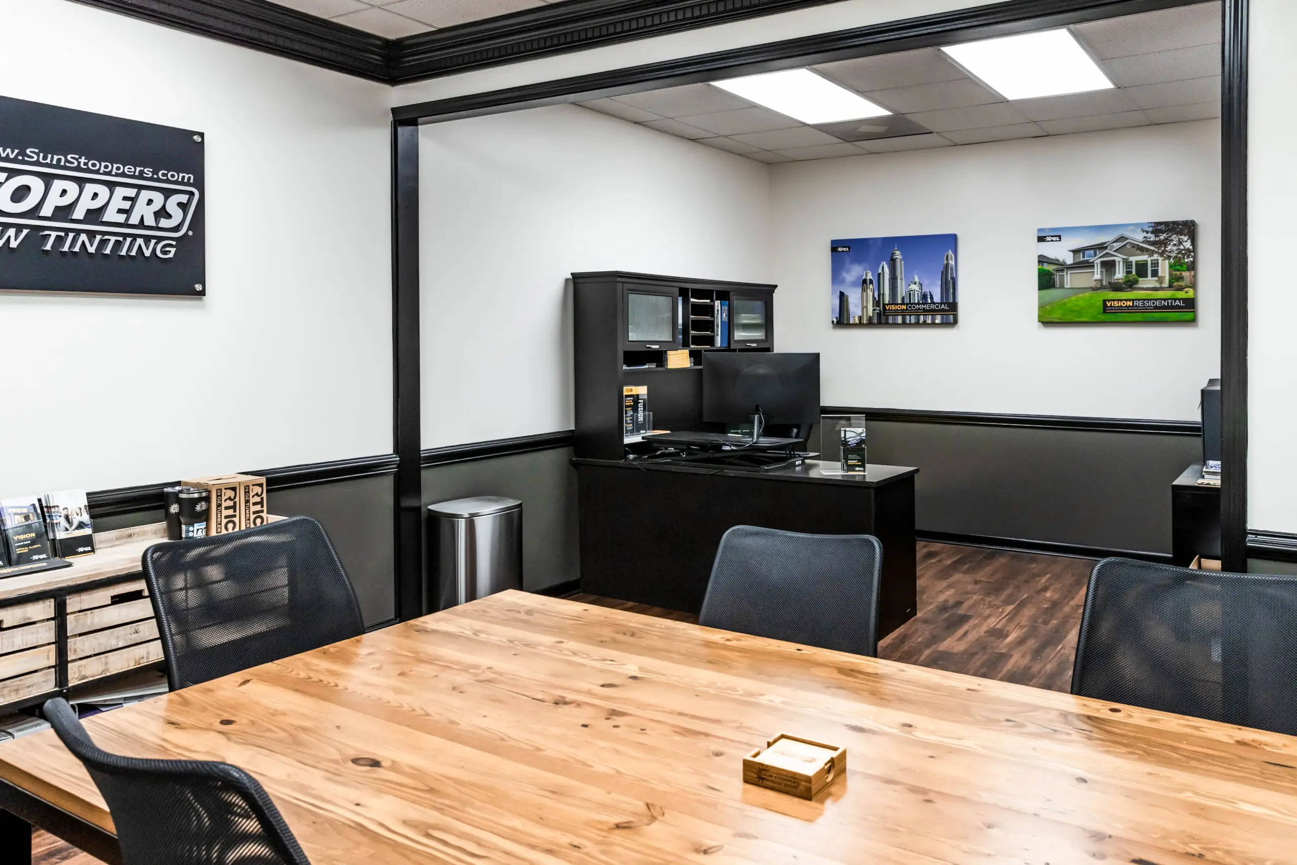 Customer conference room at Sun Stoppers South End Charlotte