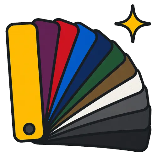 Fan of colored paint protection film samples icon