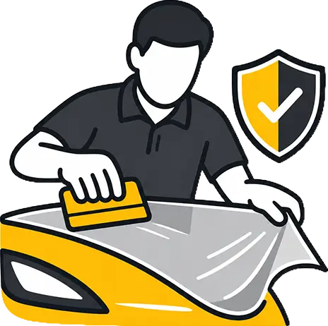 Professional paint protection film installer icon