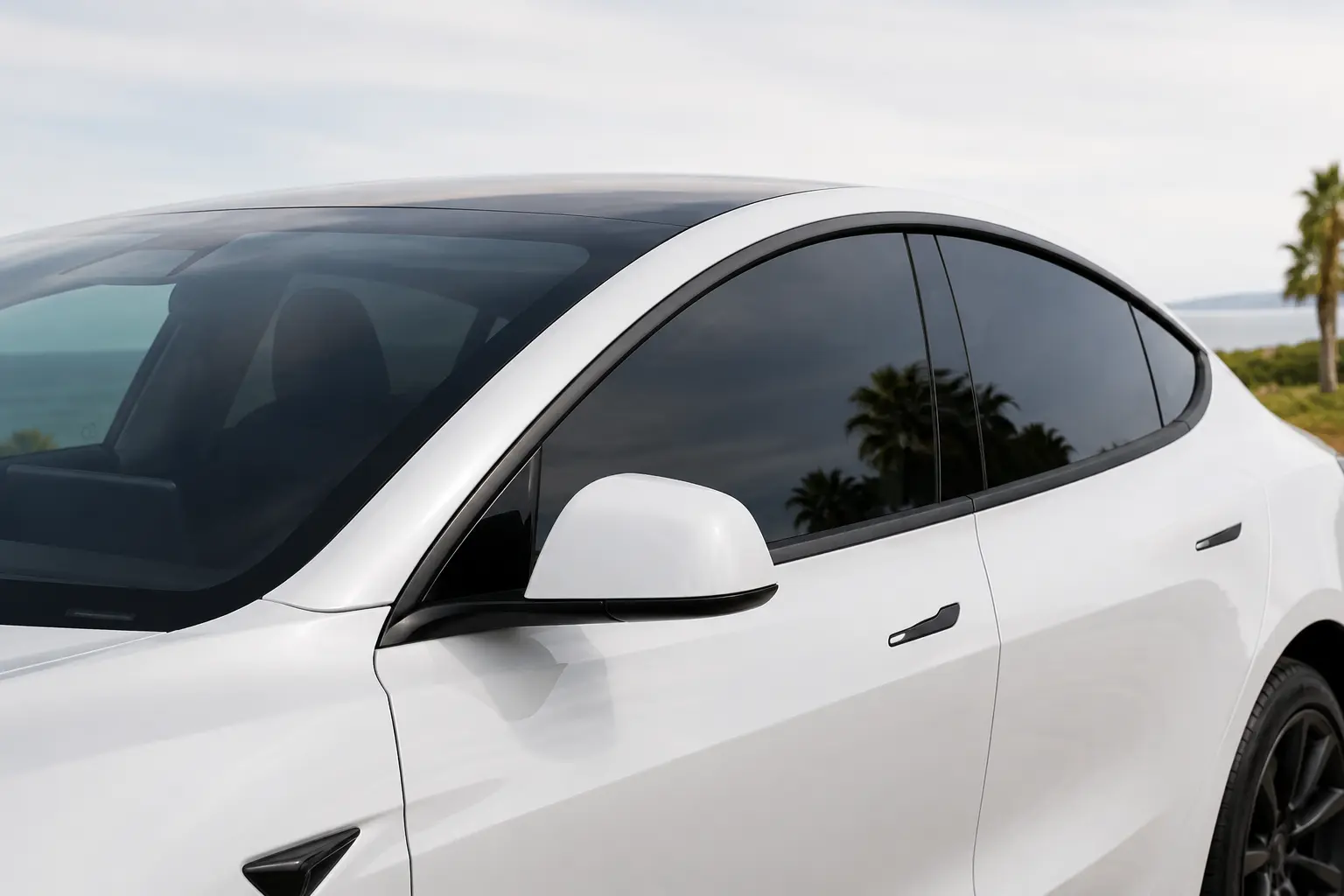 Tesla ceramic window tint for heat rejection and privacy