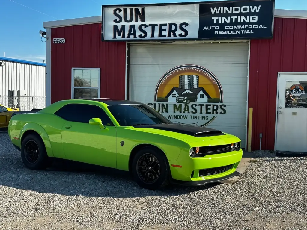 Green Dodge Challenger Rockwall Portfolio